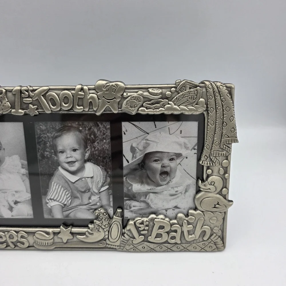 New Vtg 1997 Royal Limited Silver Baby Panoramic Photo‎ Picture Frame #121570